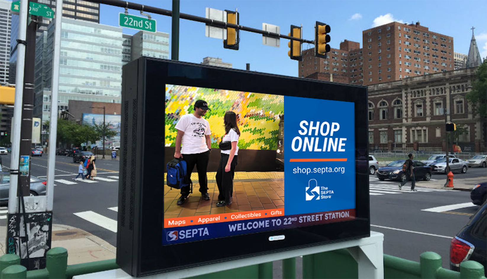 Mockup of Urban Panel Screen above station