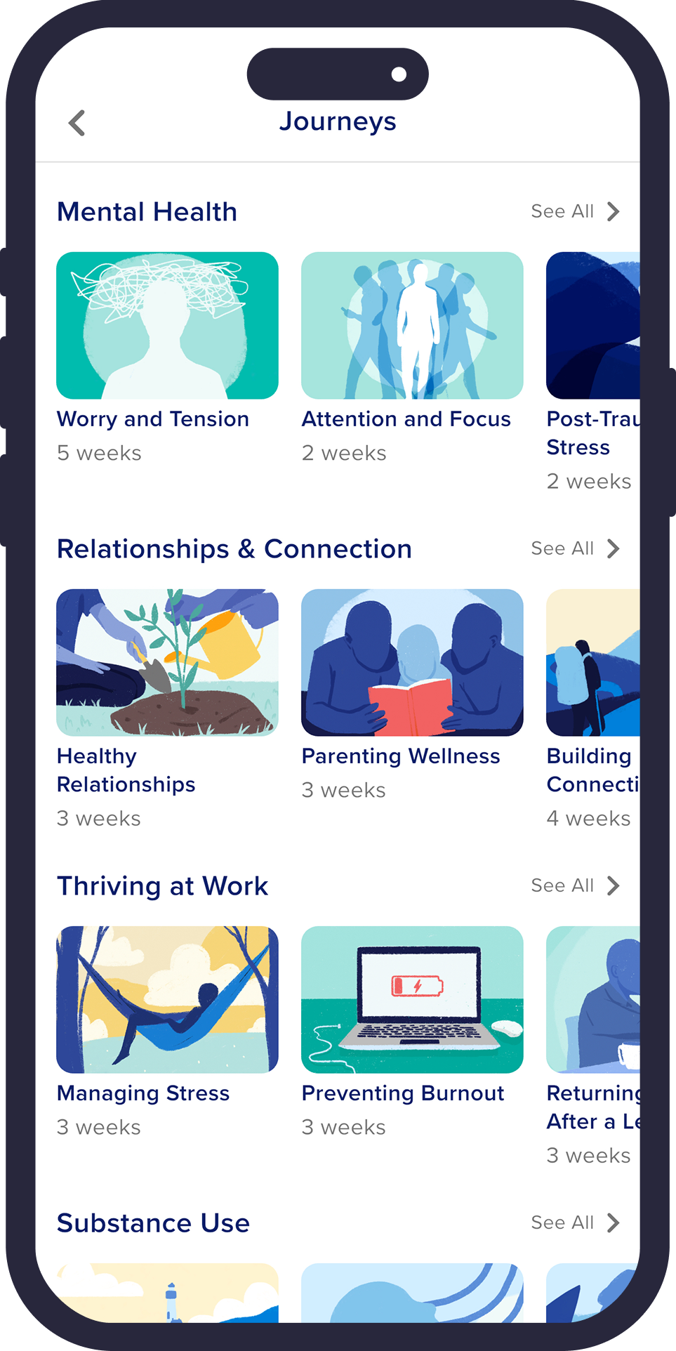 Onward by Neuroflow screenshot of Discover Page
