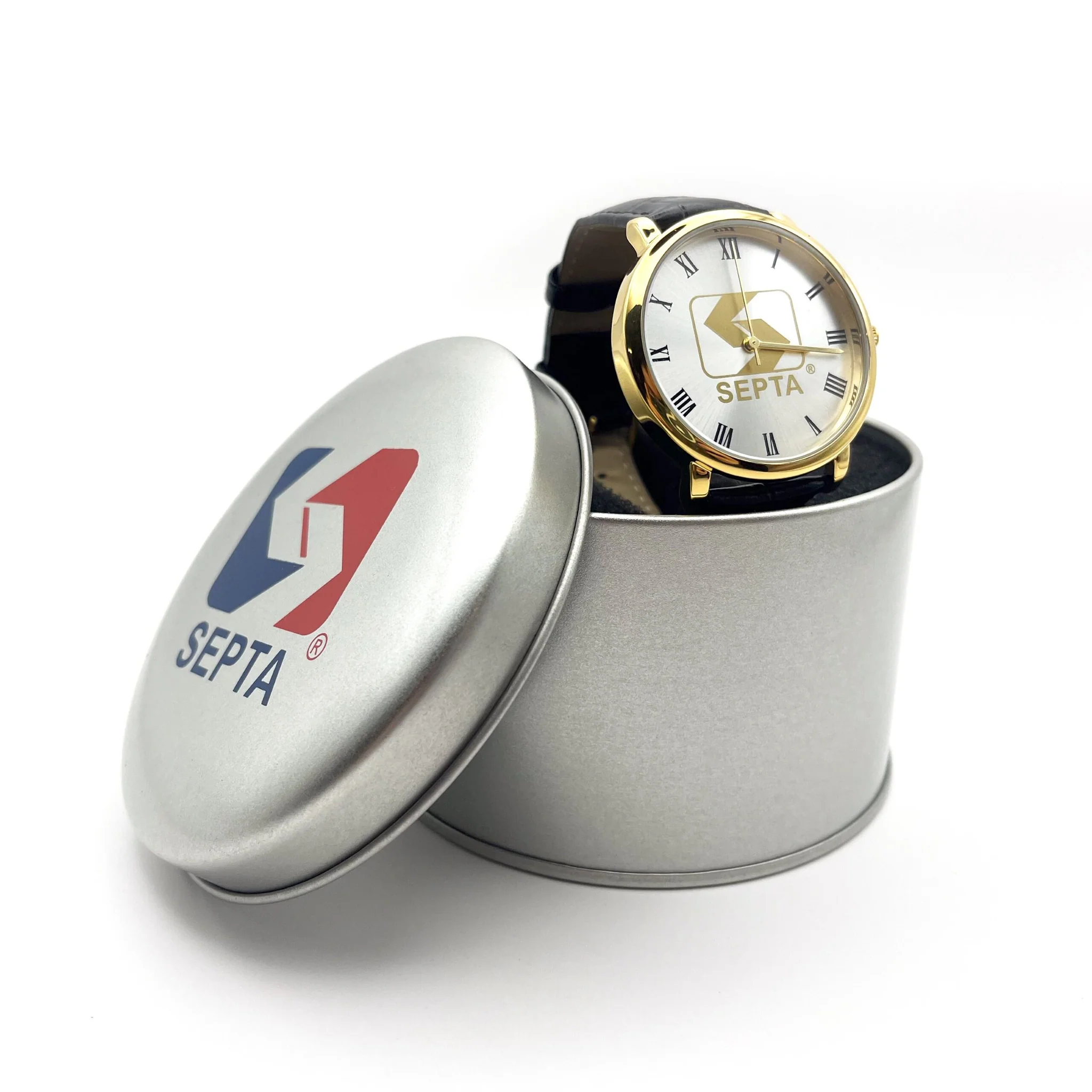 SEPTA branded gold and white watch