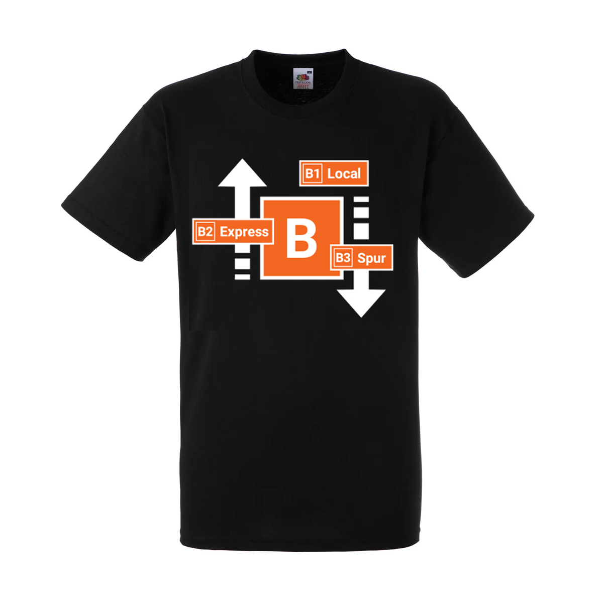 Black t-shirt mockup of BSL design